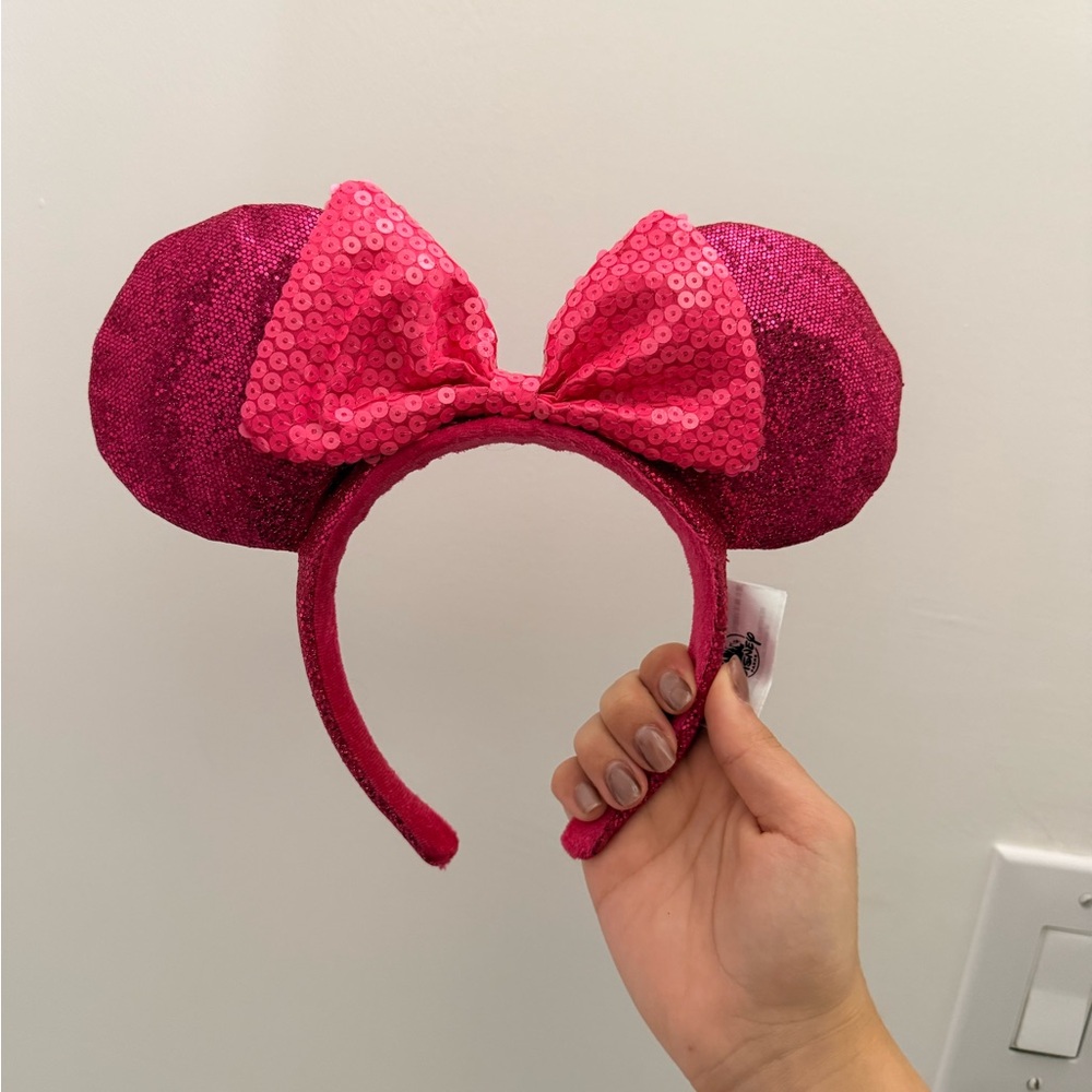 Pink Sequin Disney Ears Headband